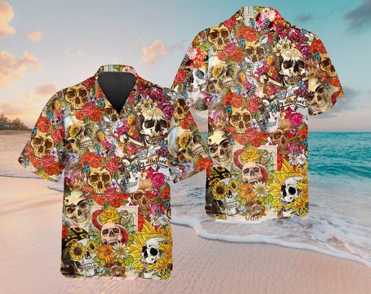 Discover Day Of The Dead Hawaiian Shirt,Flowers Hawaiian Shirt