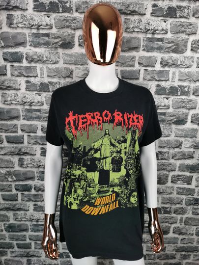 Discover TERRORIZER 1990 Vintage T-Shirt World Downfall / Earache / Death / Grind Metal