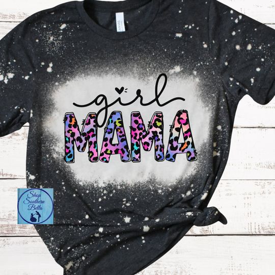 Discover Girl Mom Messy Bun Shirt, Girl Mom Plus Size Bleached Shirt
