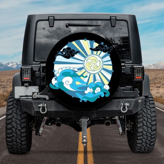 Discover Bohemian Ocean Waves, Sea Ocean Spare Tire Cover
