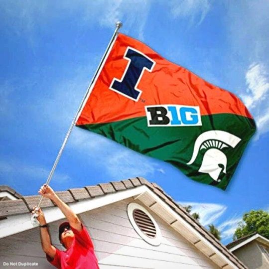 Discover Illinois vs Michigan State Rivalry Flag