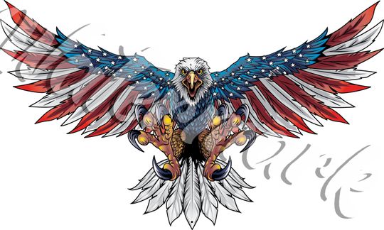 Discover American Flag Bald Eagle Sticker / Merica Vinyl Decal