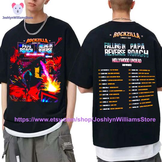 Discover Rockzilla 2023 Tour For Fan 2 Slides Unisex Shirt, The Second Leg Tour 2023 Shirt