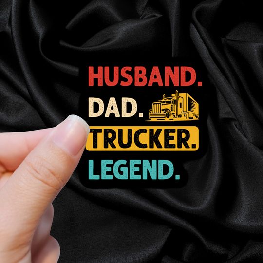 Discover Husband Dad Trucker Legend Waterproof Sticker