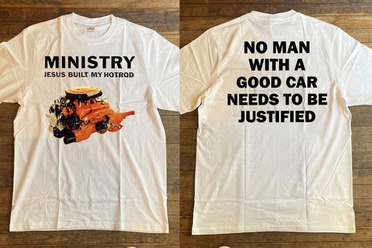 Discover Ministry Album T-Shirt - Jesus Built My Hotrod Design