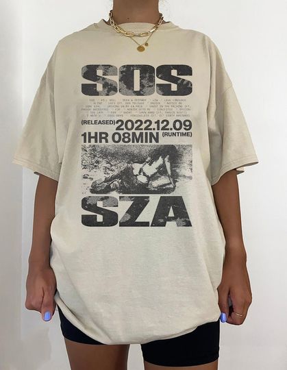 Discover Vintage SZA SOS  Shirt, SOS Album Cover T-Shirt