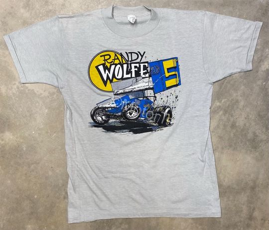 Discover Rare! Vintage NOS 1983 Randy Wolfe / Keen Racing Sprint Car T Shirt