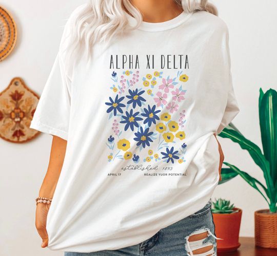 Discover Alpha Xi Delta Flower Market Poster Shirt, Alpha Xi Delta