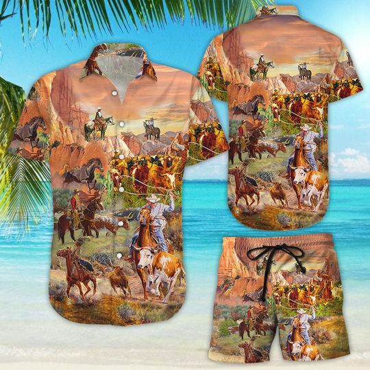 Discover Cowboy Hawaiian Button Down Shirt - Cowboys Love Life