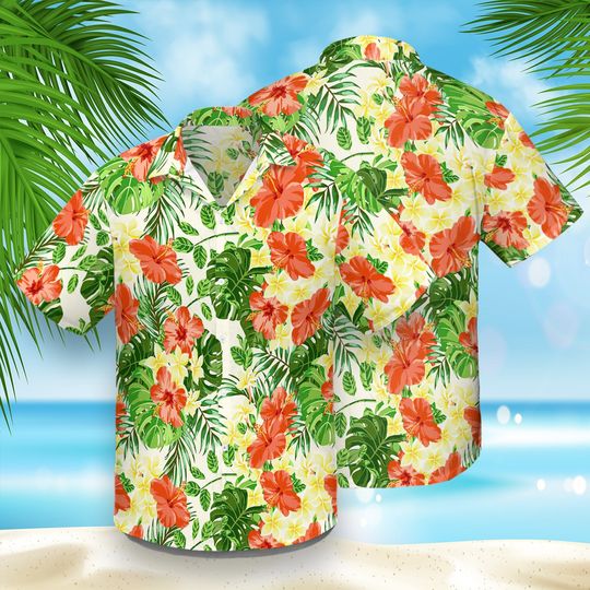 Discover Flower Hawaiian Shirt for Men, Women, Aloha Shirt Summer Casual Button Down