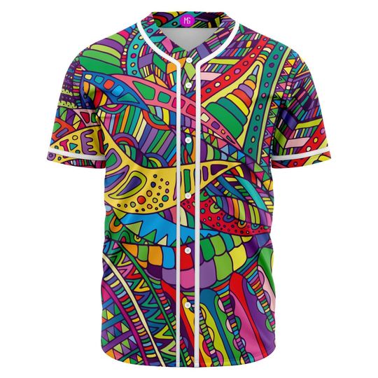 Discover Rainbow Receptors Baseball Jersey - Festival Fashion, Colorful Hippie Baseball Jersey