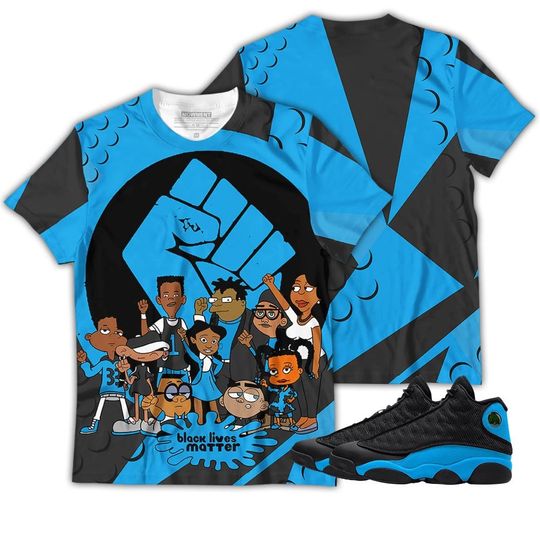 Discover BLM Melanin 90s Shirt Match Black University Blue 3D TShirt
