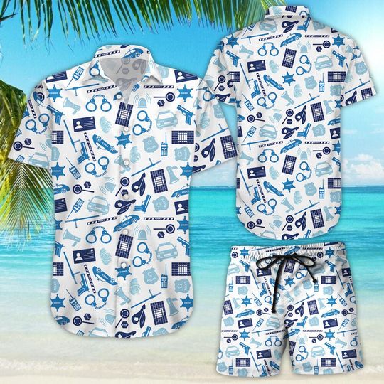 Discover Police Hawaiian Shirt - Colorful Aloha Police Hawaii Shirt - Summer Holiday Gift Ideas