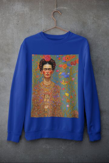 Discover Surrealist Frida Kahlo Interpretation, Cozy, Soft, Perfect Everyday Wear, Spring Summer Sweatshirt