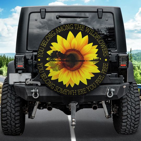 Discover Sunflower Wildflowers Tire Cover