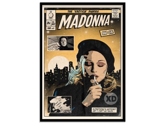 Discover Madonna - Bad Girl Vintage Comic Cover Art Print Poster
