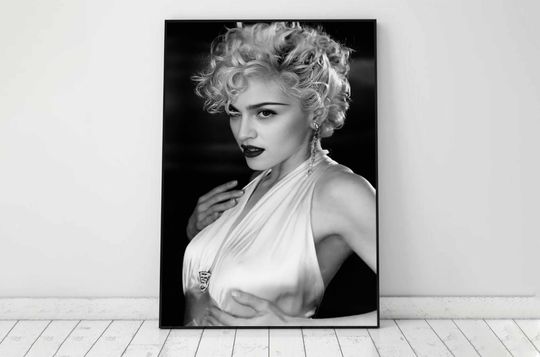 Discover Madonna Poster, Digital Download, Black and White,  Vintage Music Poster