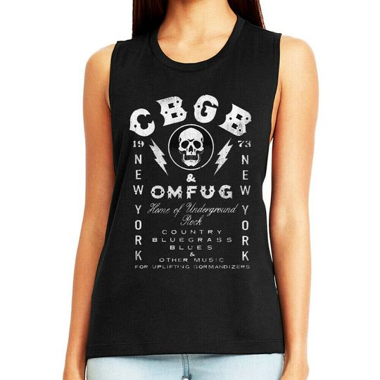 Discover CBGB Womens Tank Black Top Home of Underground Rock Sleeveless Punk Vest Gift