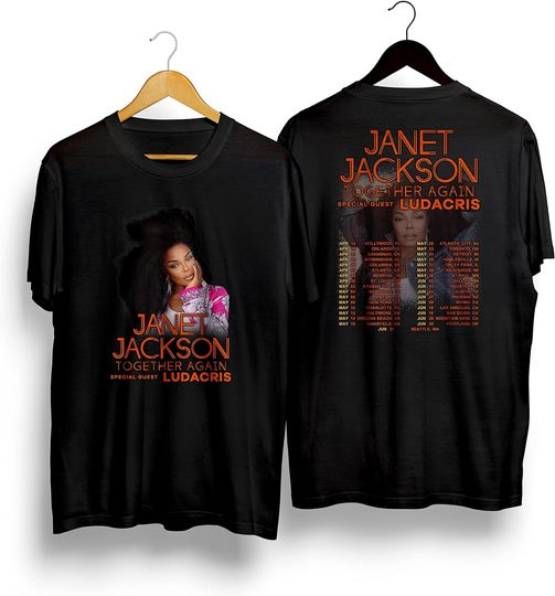 Discover Janet Jackson Shirt, Vintage Together Again Tour 2023 T-Shirt, Janet Jackson Tour 2023 Shirt