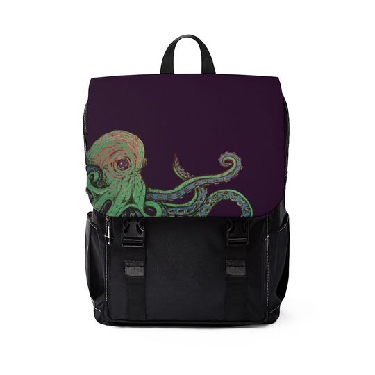 Discover Unisex Casual Shoulder Backpack with Octopus