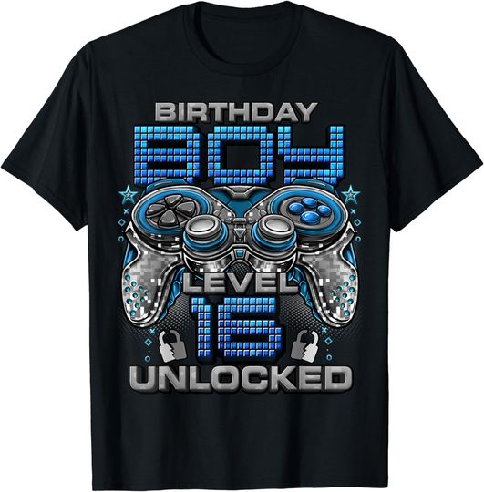 Discover Level 16 Unlocked Awesome Since 2007 16th Birthday Gaming T-Shirt