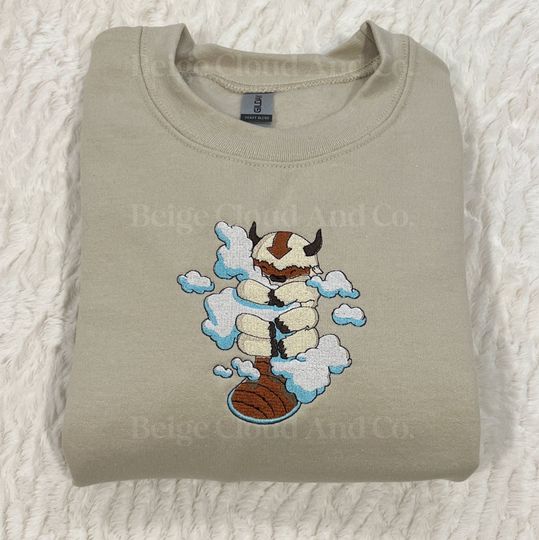 Discover Appa Hugging The Clouds Embroidered Sweatshirt
