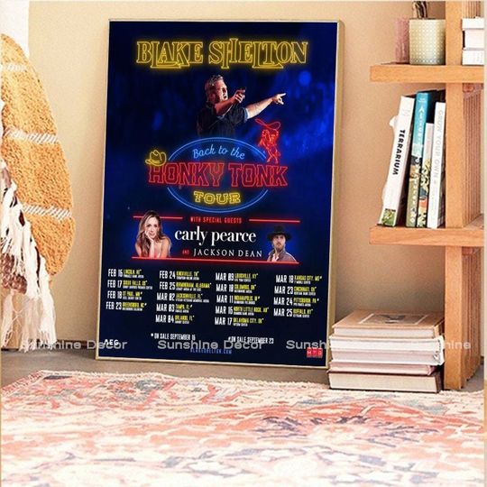 Discover Blake Shelton 2023 Tour (Back To The Honky Tonk Tour) Poster