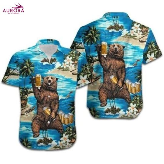Discover Bear Hawaiian Shirts, Bear And Beer Hawaii Aloha Beach Shirt