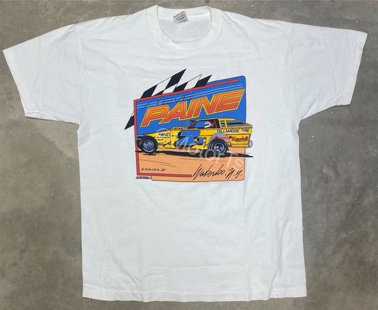 Discover Vintage 1989 Hurricane Steve Paine Big Block Dirt Modified T Shirt