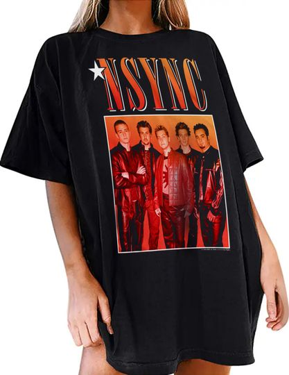 Discover NSYNC Women's Oversized T-Shirt | NSYNC Looking Fresh Album Black