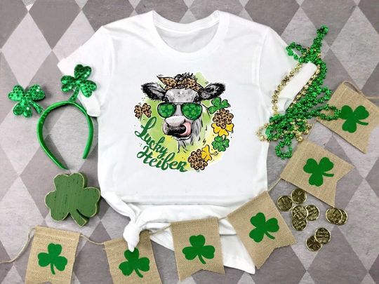 Discover Funny St Patricks Day Shirt, Lucky Heifer Shirt, Irish Gifts, Girls St Paddy's Shirt