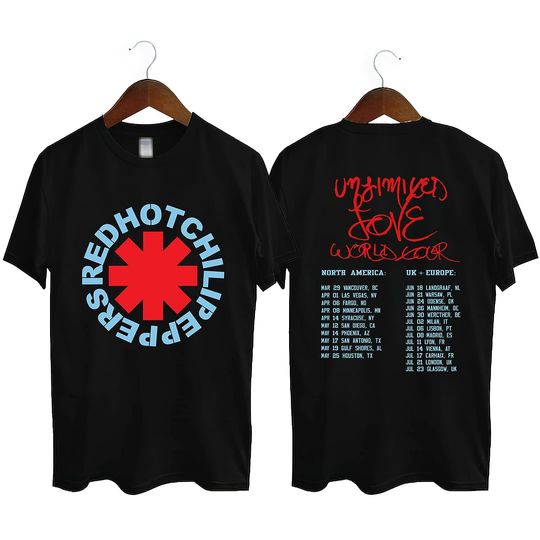 Discover Red Hot Chili Peppers Unlimited Love World Tour 2023 Shirt Red Hot Chili Peppers Band Tour Shirt