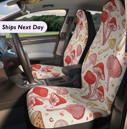Discover Mushroom Car Seat Covers | Cottagecore Aesthetic Car Decor