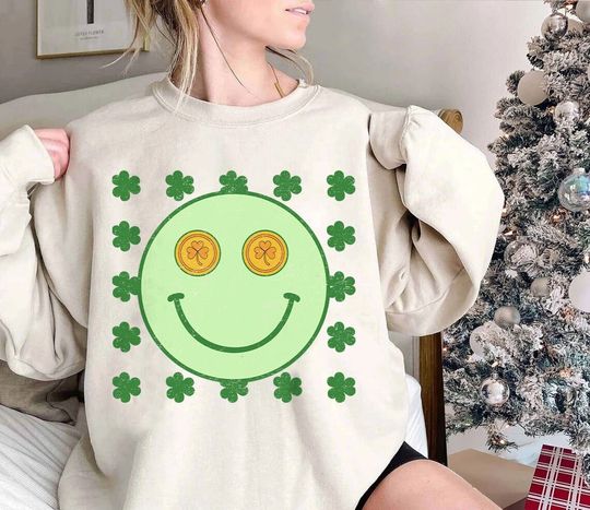 Discover Happy Face St Patrick's Day Sweatshirt