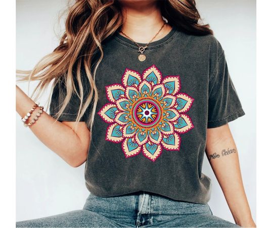 Discover Sri Yantra Mandala Shirt, Yoga Meditation Spiritual Hare Krishna Buddhist T-Shirt