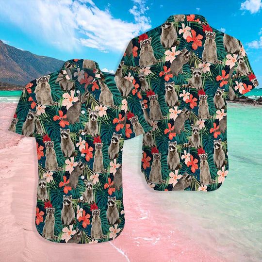 Discover Lovely Raccoon Beach Hawaiian Shirt