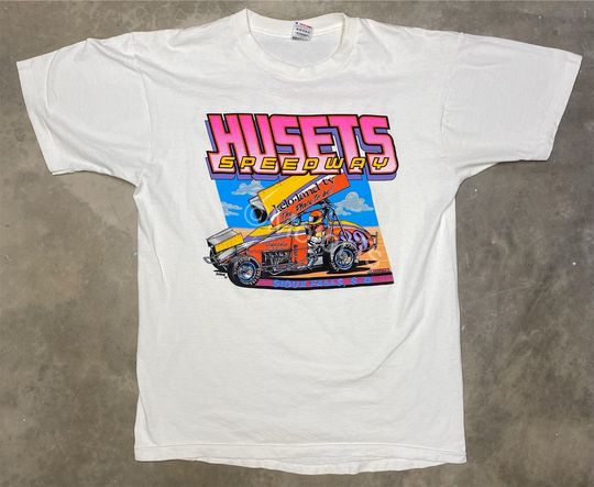 Discover Vintage 1989 Husets Speedway Sioux Falls South Dakota Track Tee