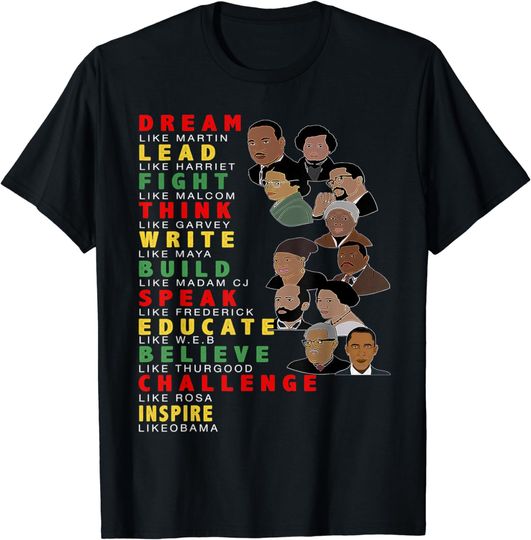 Discover Dream Like Martin Lead Like Harriet Black History Month T-Shirt