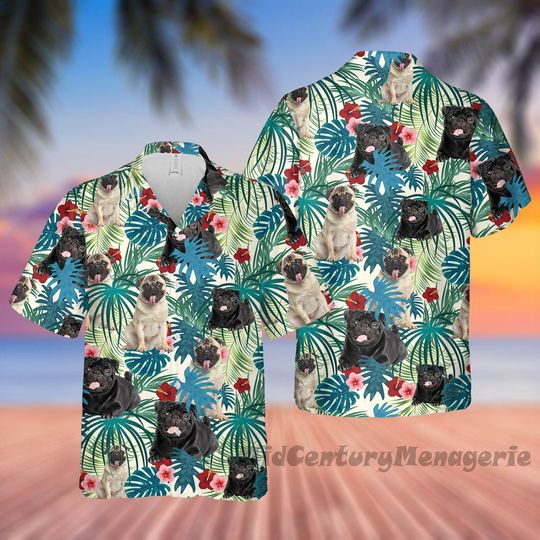 Discover Pug Dog Hawaiian Beach Shirt