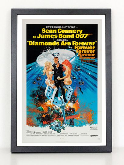 Discover James Bond Diamonds Are Forever reproduction poster