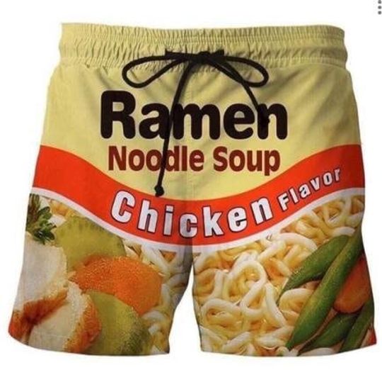 Discover Ramen chicken shorts New unisex cloth shorts swimming