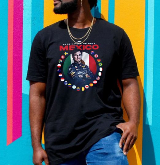 Discover Checo Perez 1st Pole Mexico T Shirt, Mexican Vintage 90s Shirt,Checo Perez Shirt