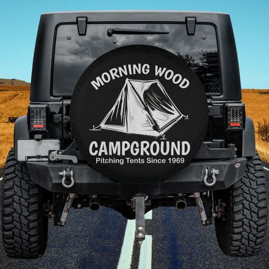 Discover Funny Camper Apparel for Guys Wood Lumber Camping Humor Spare Tire Cover