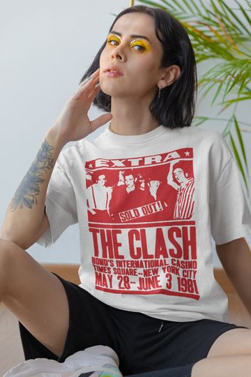 Discover The Clash T-Shirt, Punk Shirt, Rockabilly Shirt, Joe Strummer, New wave shirt.
