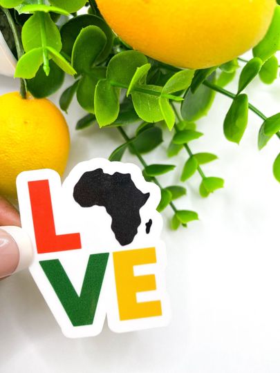 Discover Love Africa Map Black History Sticker