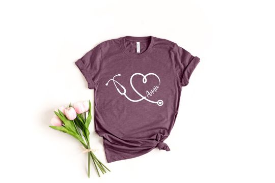Discover Custom Nurse Shirt, Personalized Stethoscope T-Shirt