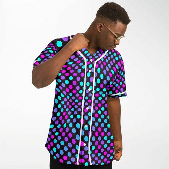 Discover Custom Festival Jersey EDM - Dotted Purple Haze Rave Baseball Jersey