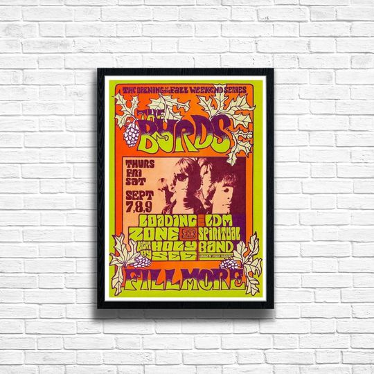 Discover BYRDS Concert Print Vintage Music Gig  Poster