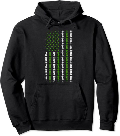Discover St. Patrick`s Patricks Day Cloverleaf Irish America Flag Pullover Hoodie