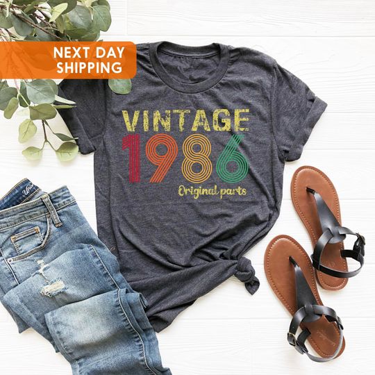 Discover 1986 Original Parts Shirt, Vintage 1986 Shirt, 37th Birthday Gift For Men